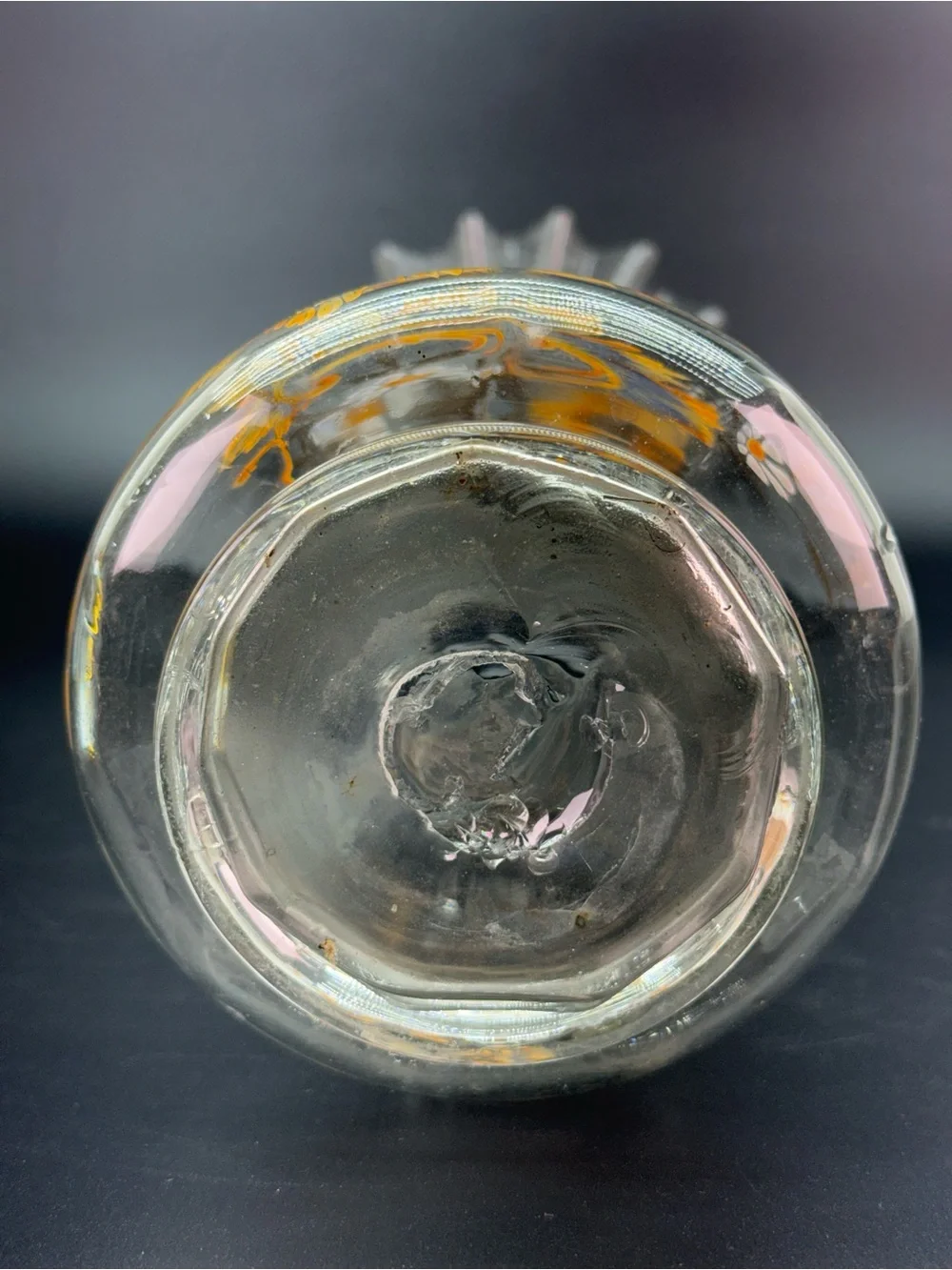Antique Moser Handblown Handpainted Art Glass Fluted Vase